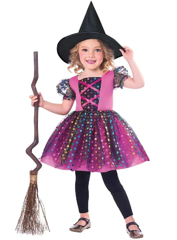 Magical Rainbow Witch Girls Halloween Costume