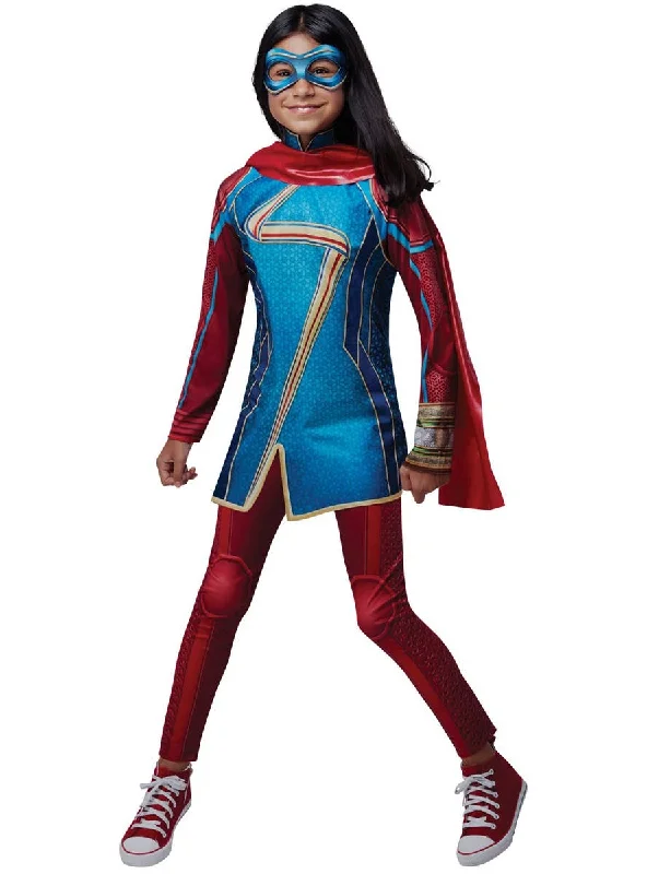 Ms Marvel Girls Deluxe Superhero Dress Up Costume