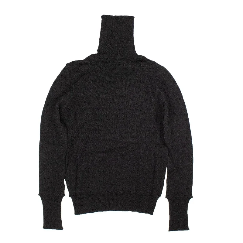 Amiri Distressed Cashmere Roll Turtleneck - Black Men's wool sweaters discount