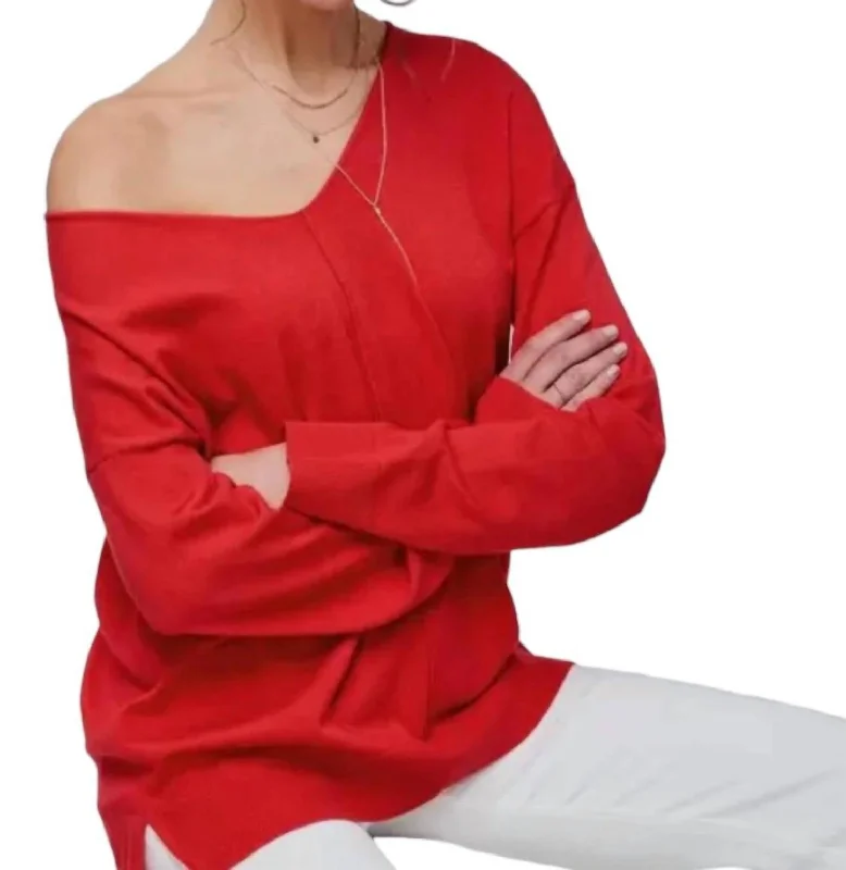 Buttery Soft Fine Gauge Sweater In Red Cashmere sweaters