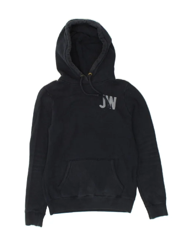 JACK WILLS Womens Graphic Hoodie Jumper UK 8 Small Navy Blue Cotton Fashionable sweaters JACK WILLS Womens Graphic Hoodie Jumper UK 8 Small Navy Blue Cotton Fashionable sweaters