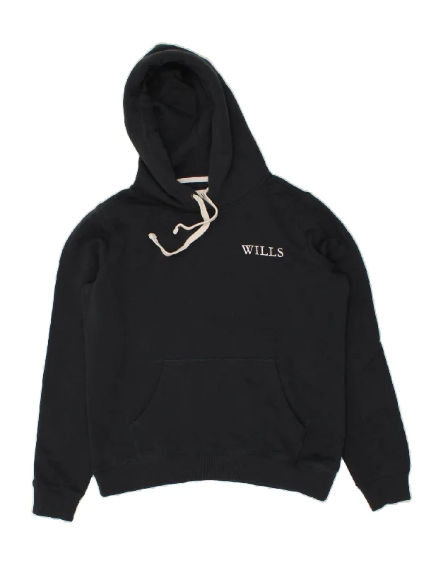 JACK WILLS Womens Hoodie Jumper UK 12 Medium Navy Blue Cotton Oversized sweaters