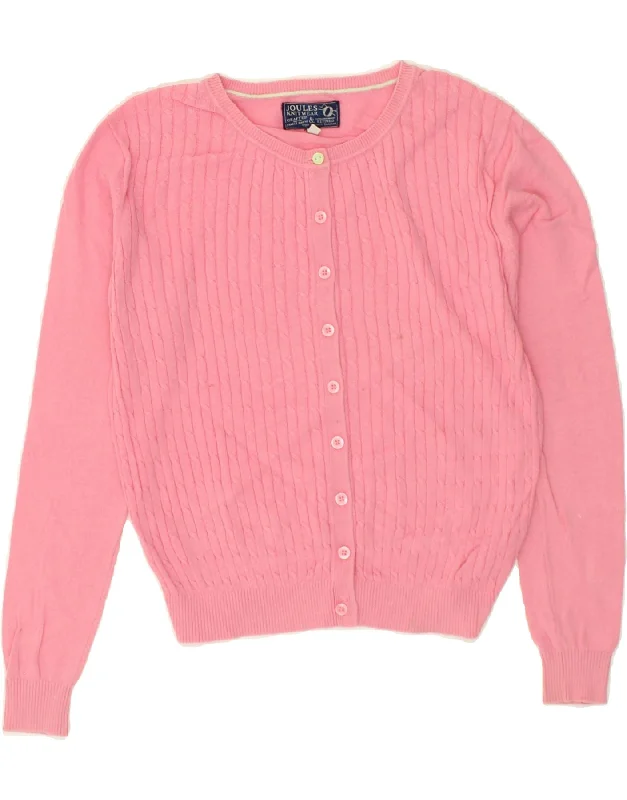 JOULES Womens Cardigan Sweater UK 10 Small Pink Cotton Water-resistant sweaters