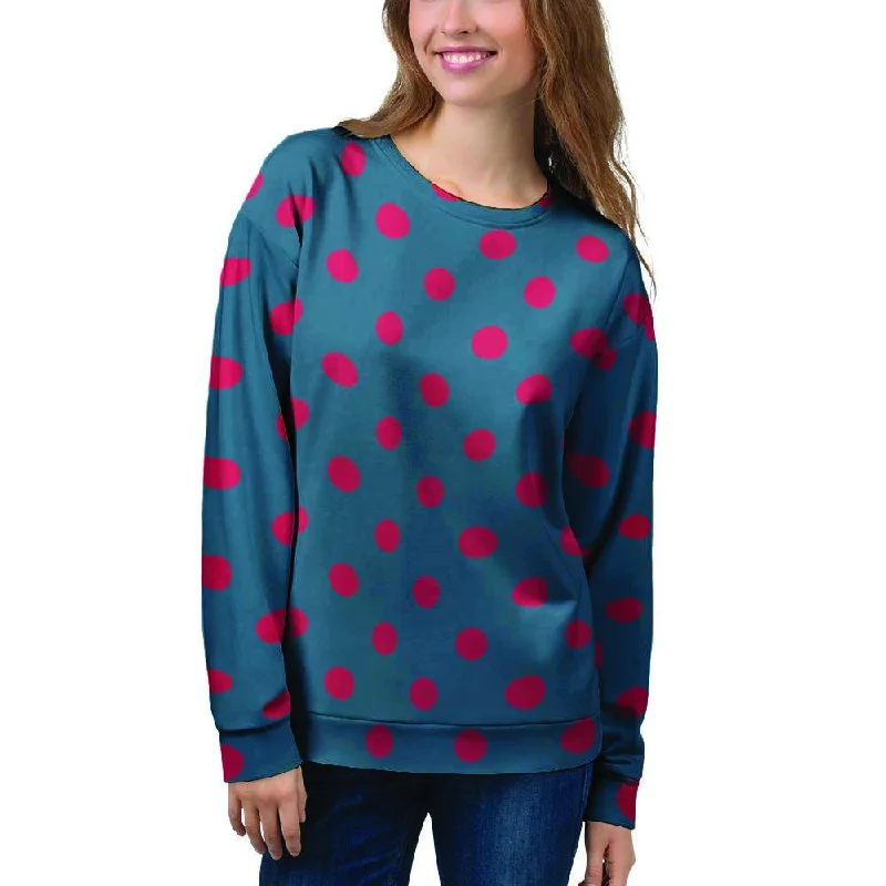 Navy Polka Dot Women's Sweatshirt Classic sweaters