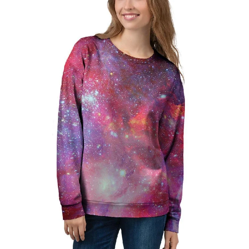 Nebula Red Galaxy Space Women's Sweatshirt Casual sweaters