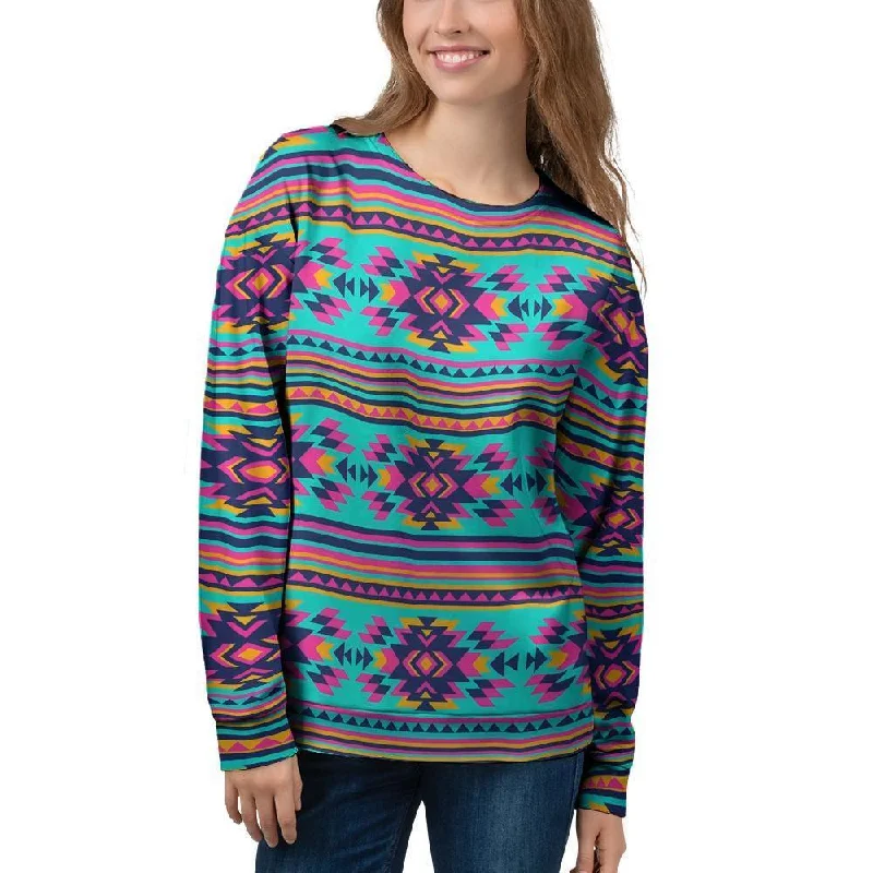 Neon Indian Aztec Abstract Art Print Women's Sweatshirt Knitted sweaters