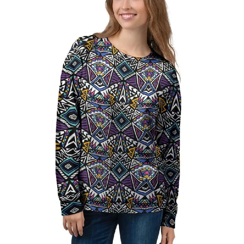Neon Indian Aztec Triangles Abstract Geometric Art Women's Sweatshirt Crewneck sweaters Neon Indian Aztec Triangles Abstract Geometric Art Women's Sweatshirt Crewneck sweaters