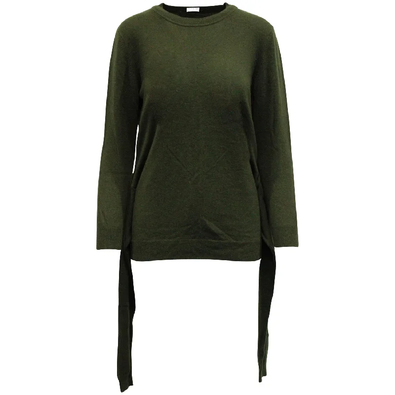 Sandro Paris Waist Tie Sweater in Army Green Wool Nike sweaters