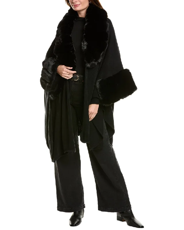 Surell Accessories Knit Ruana Best sweaters for cold weather