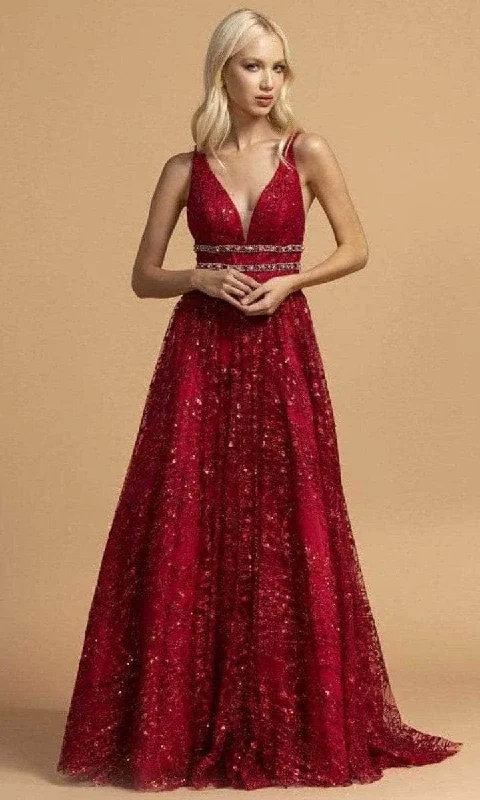 Aspeed Design - L2149 Sleeveless Plunging V-neck Long Gown Lightweight party dresses for summer