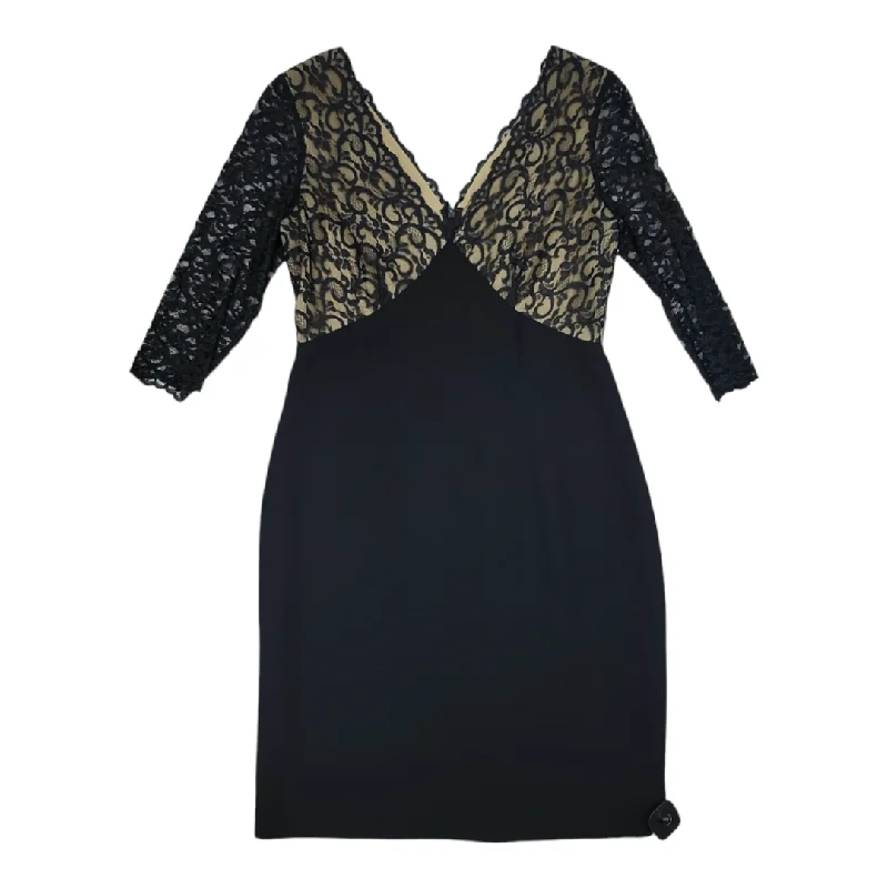 Black & Tan Dress Party Midi Maggy London, Size 8 Casual Midi Outfit