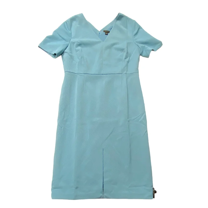 Blue Dress Casual Midi Ann Taylor, Size 12 Silk Midi Skirt