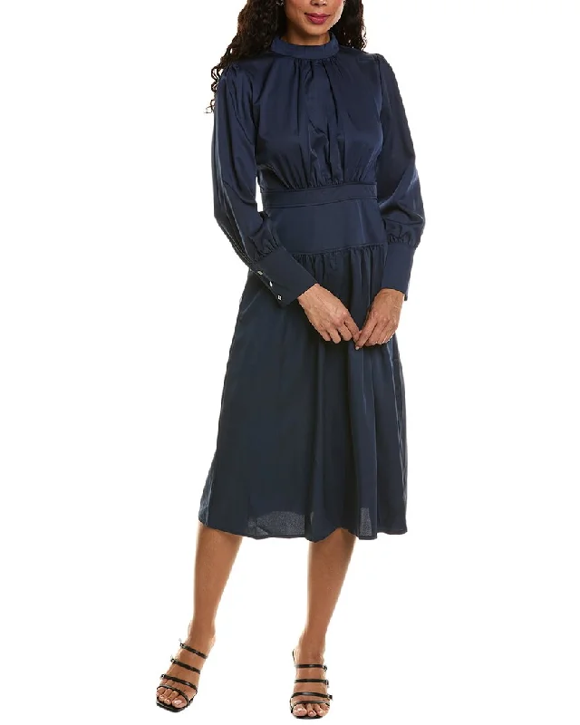 HL Affair Inset Waist Midi Dress Ribbed Midi Skirt