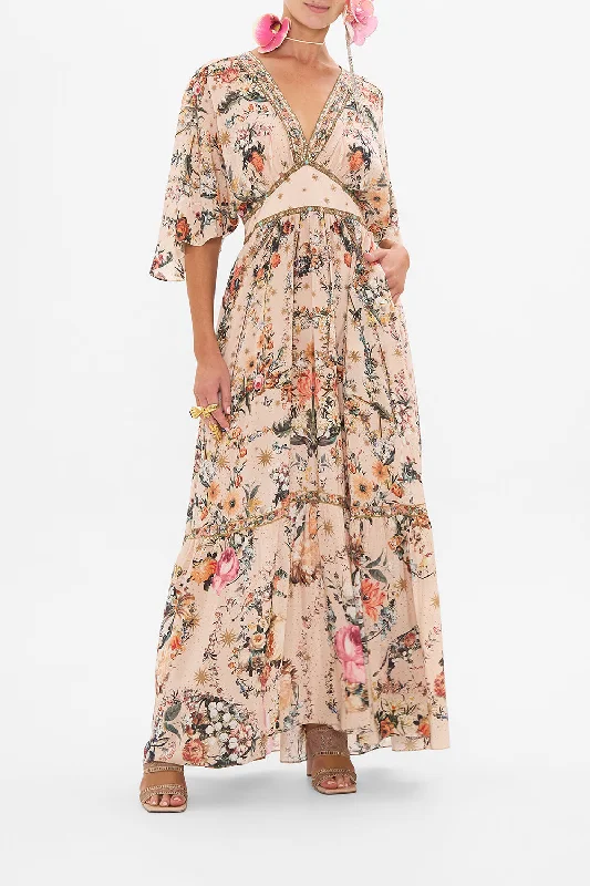 WAISTED DRESS WITH HEM RUFFLE ROSE GARDEN REVOLUTION Y2K unclassified dresses