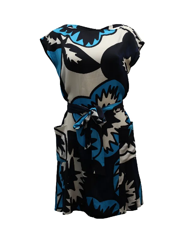 Diane Von Furstenberg Belted Shift Dress in Multicolor Silk Winter unclassified dresses