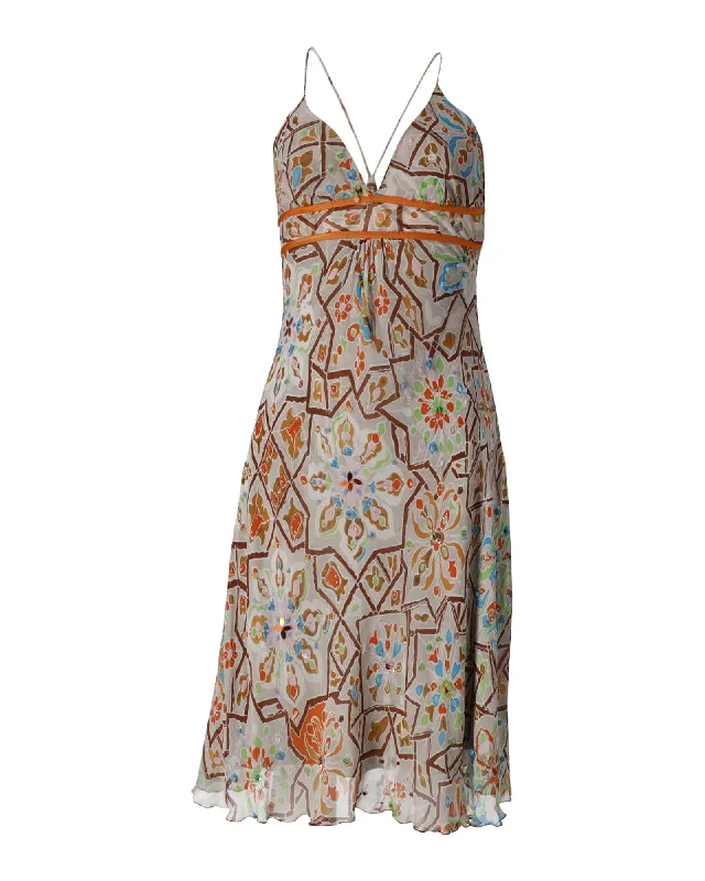 Diane Von Furstenberg Embellished Summer Dress in Multicolor Silk Preppy unclassified dresses