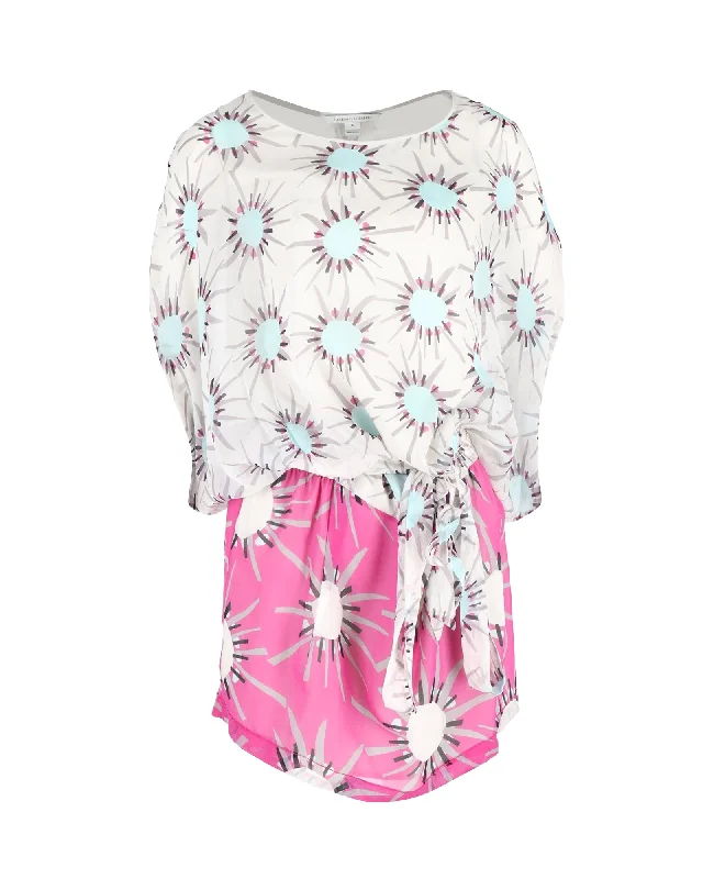 Diane Von Furstenberg Robyn Printed Layered Dress in Multicolor Silk Winter unclassified dresses