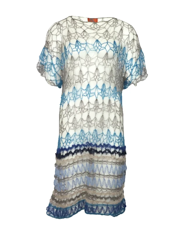 Missoni Knitted Beach Dress in Multicolor Wool Office unclassified dresses