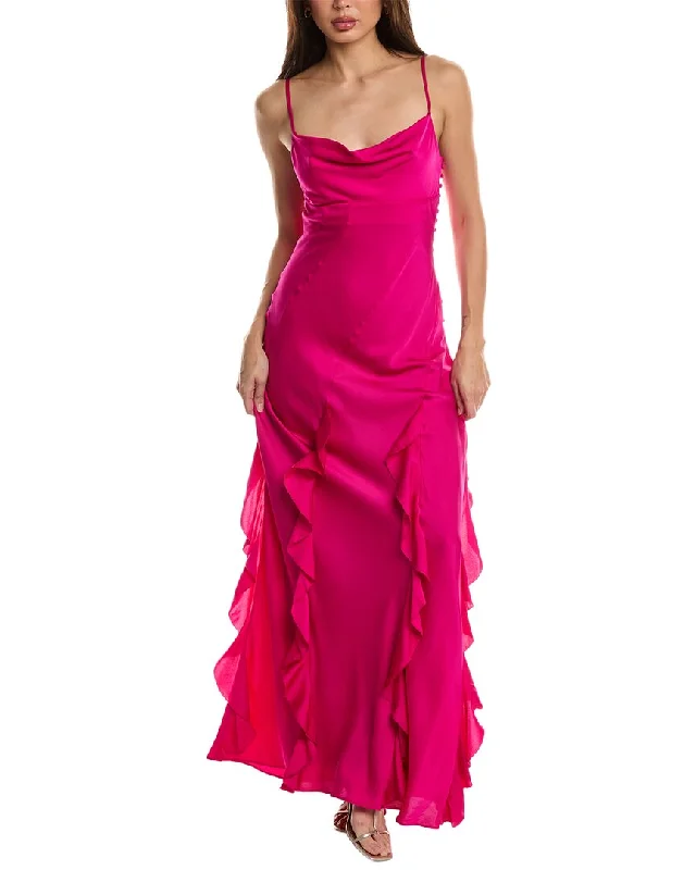 Nicholas Kamila Ruffle Cowl Silk-Blend Gown Casual chic unclassified dresses